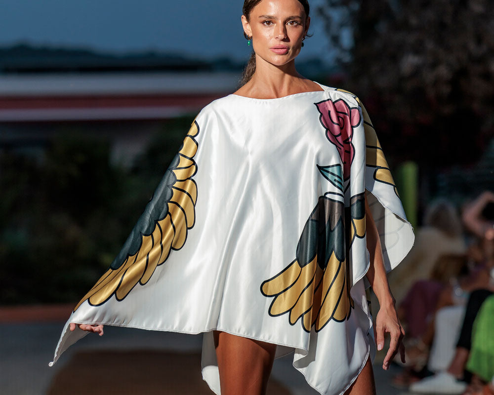 Printed poncho