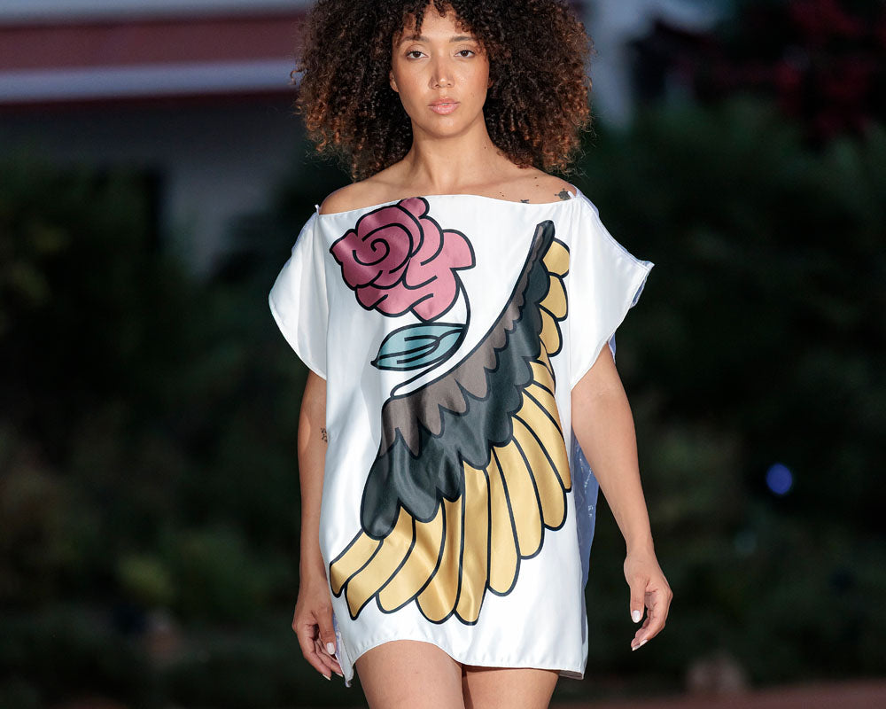 Printed blouse dress