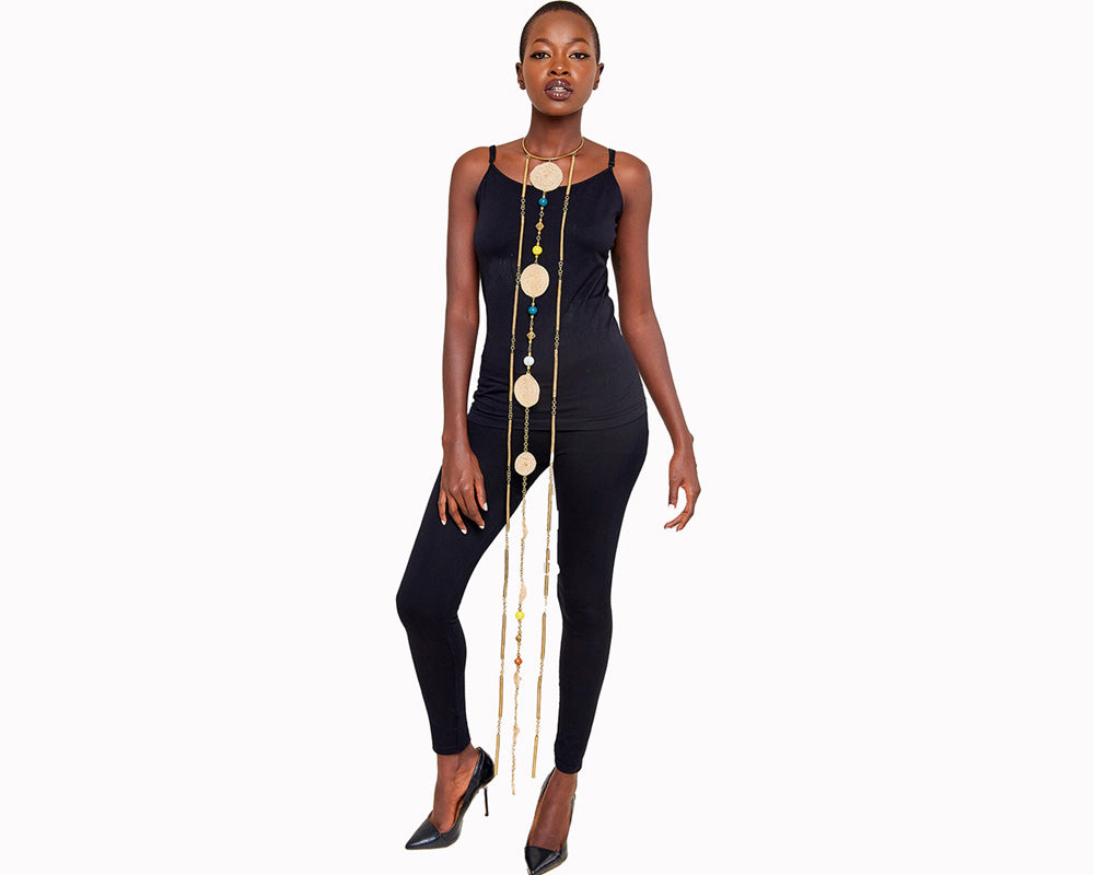 Lijoki neck piece with brass neck cuff