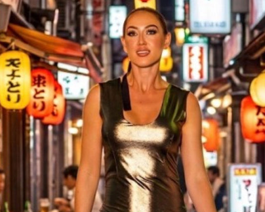 Gold cocktail dress