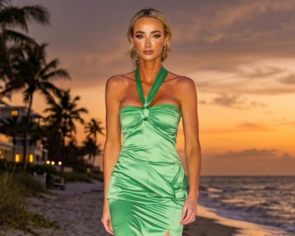 Green couture dress